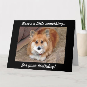 Carte Corgi d'anniversaire drôle avec os