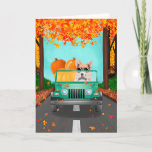 Carte Corgi Dog Citrouille Automne