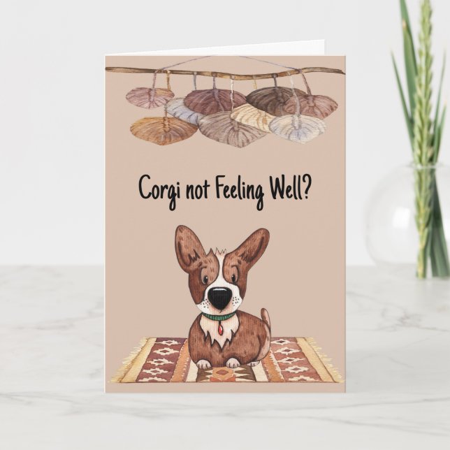 Carte Corgi Get Well Bientôt (Devant)
