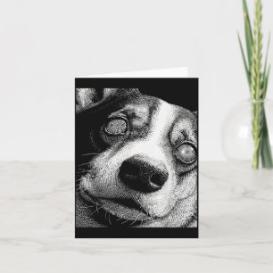 Carte Corgi hypnotique yeux étranges horreur Weirdcore