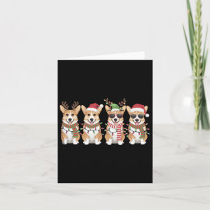 Carte Corgi Père Noël Christmas Tree Lights Xmas Boys Me