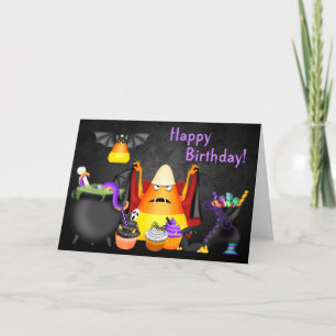Carte Corne à bonbons Cute Traitements Éffrayants Hallow