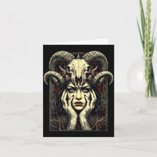 Carte corne gothique occulte sorcière fantaisie fille dé