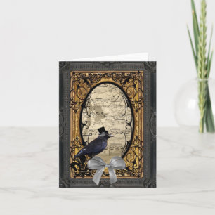 Carte Corneille mariage gothique vintage amusant