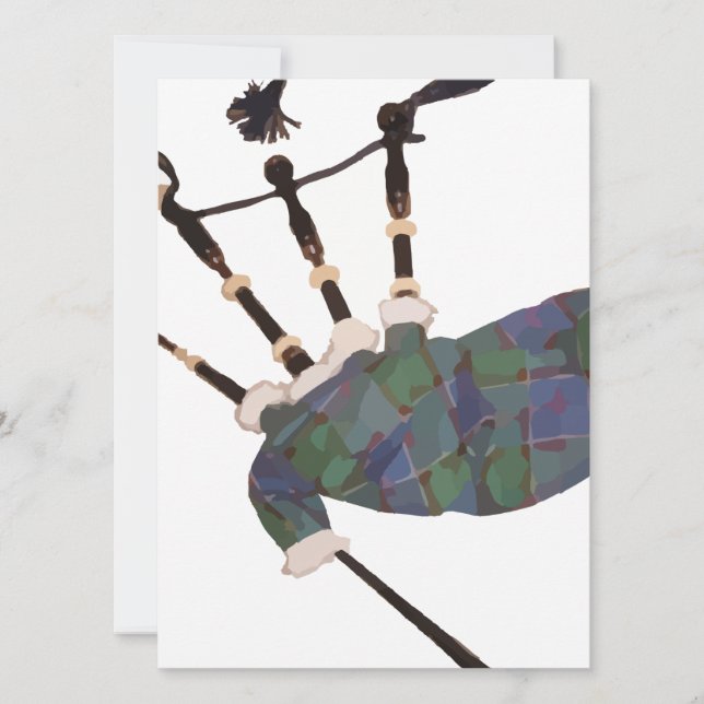 Carte cornemuses écossaises en plaid (Devant)