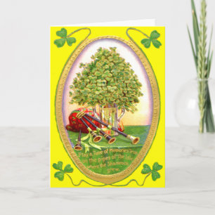 Carte Cornemuses Shamrock Or Vert