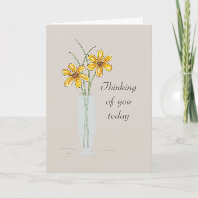 Carte Coronavirus COVID Thinking of You Daisies Flowers (Devant)