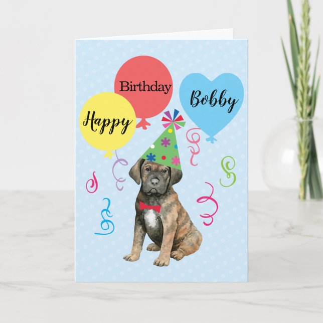 Carte Corso Cane Balloons Anniversaire (Devant)