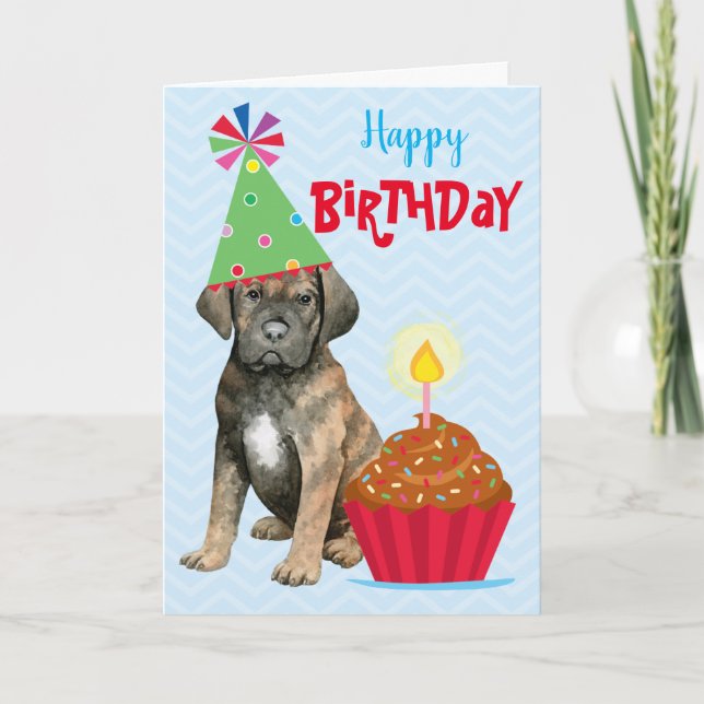 Carte Corso Cupcake Cane Anniversaire (Devant)