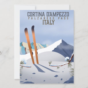 Carte Cortina d'Ampezzo Italie Affiche de ski Impression
