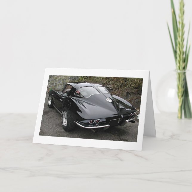 Carte Corvette classique de la fenêtre à fente noire (Devant)