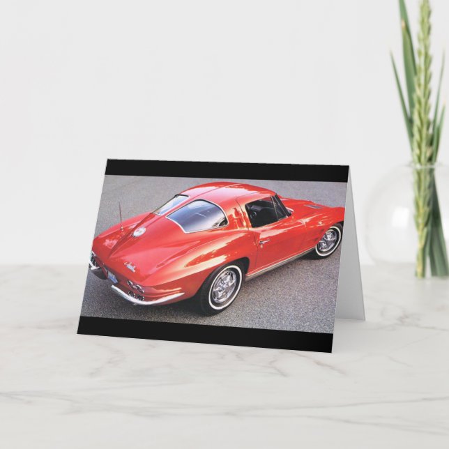 Carte Corvette rouge fête des pères (Devant)