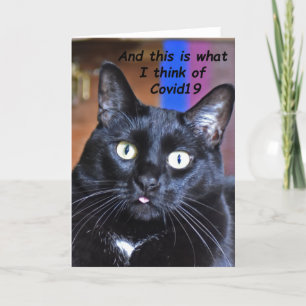 Carte Corvid19 Chat noir avec sa langue maternelle - Art