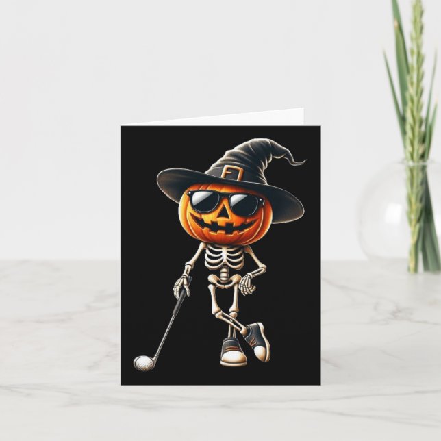 Carte Cos de golf de citrouille de golf squelette Hallow (Devant)