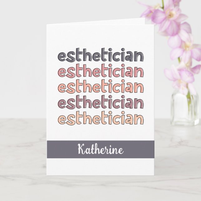 Carte Cosmetologue Esthéticien Personnalisé Beautician (Orchidée)