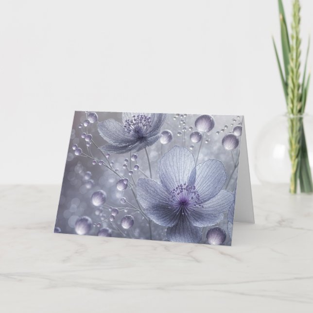 Carte Cosmos à violet et gouttes de ragoût (Devant)