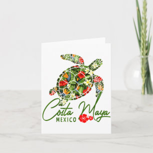 Carte Costa Maya Mexique Tortue de mer Trocal Hibiscus V