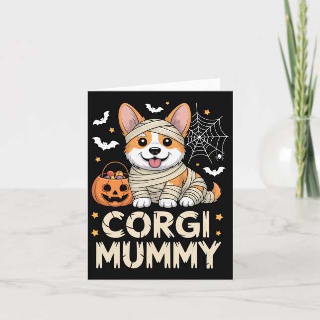 Carte Costume Amoureux des chiens d'Halloween Corgi Mumm (Devant)