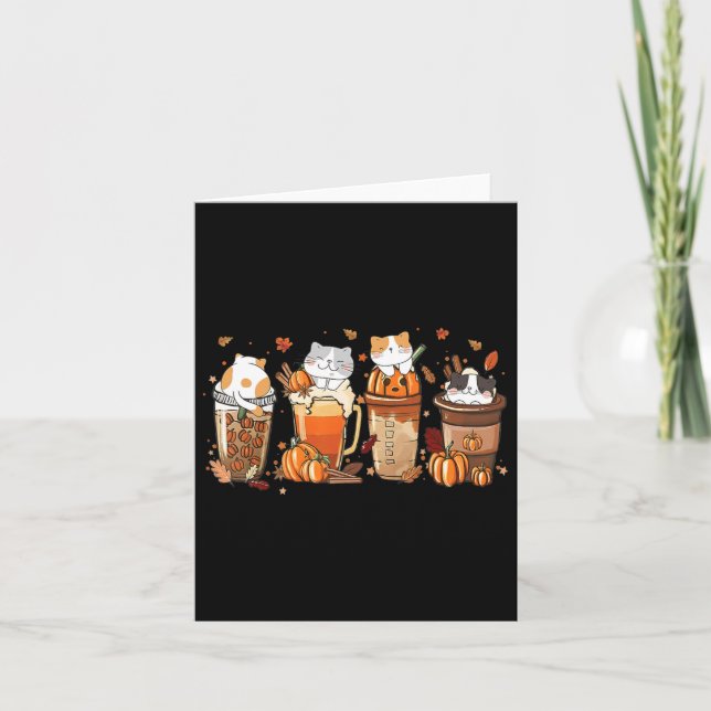 Carte Costume citrouille En Latte Épice Pour Chats Lover (Devant)