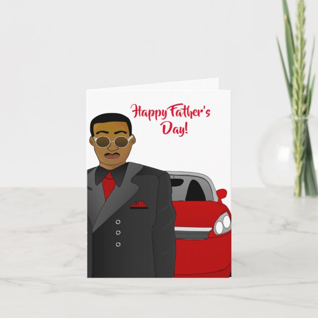 Carte Costume, Cravate et Fête des pères de voiture afro (Devant)
