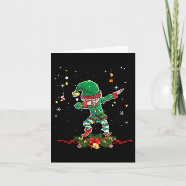 Carte Costume de chemise elfe Dabbing Escouade de Noël H (Devant)