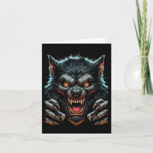 Carte Costume de fête d'Halloween effrayant Wolfm Werewo