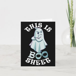 Carte Costume de Halloween Rétro Fantôme Feuille Boo