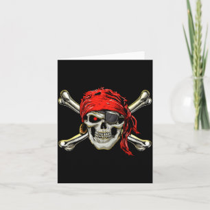 Carte Costume de pirate crâne et os croisés jolly roger