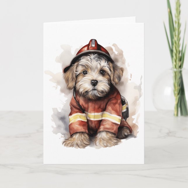 Carte Costume de pompier pour chien Meilleur ami d'un po (Devant)