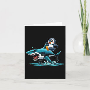 Carte Costume de requin à cheval sur un pingouin pour en