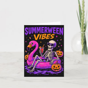 Carte Costume de squelette d'Halloween d'été effrayant