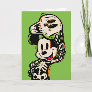 Carte Costume de squelette vintage de Mickey Mouse