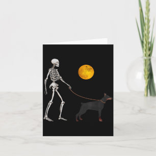 Carte Costume d'Halloween Chien Doberman Squelette March