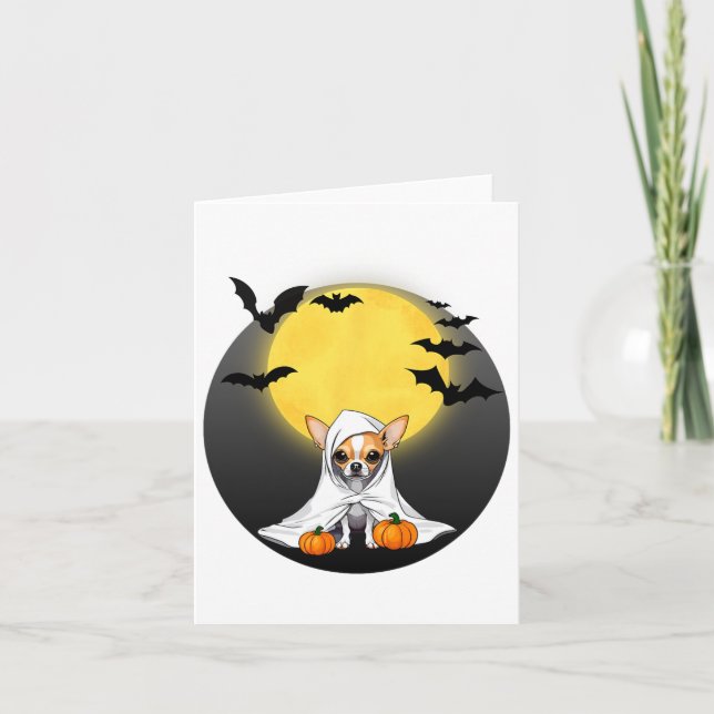 Carte Costume d'Halloween Chihuahua Puppy Ghost - Small  (Devant)