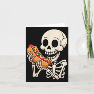 Carte Costume d'Halloween squelette Y drôle mangeant un