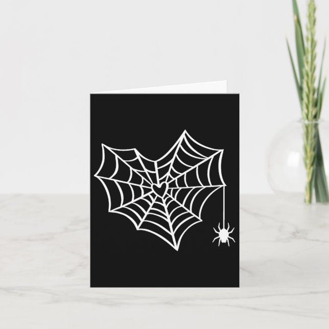 Carte Costume Éffrayant Halloween Heart Spider Web (Devant)