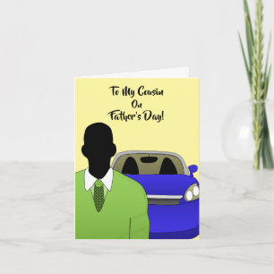 Carte Costume et Cravate de Fête des pères Cousin afro-a