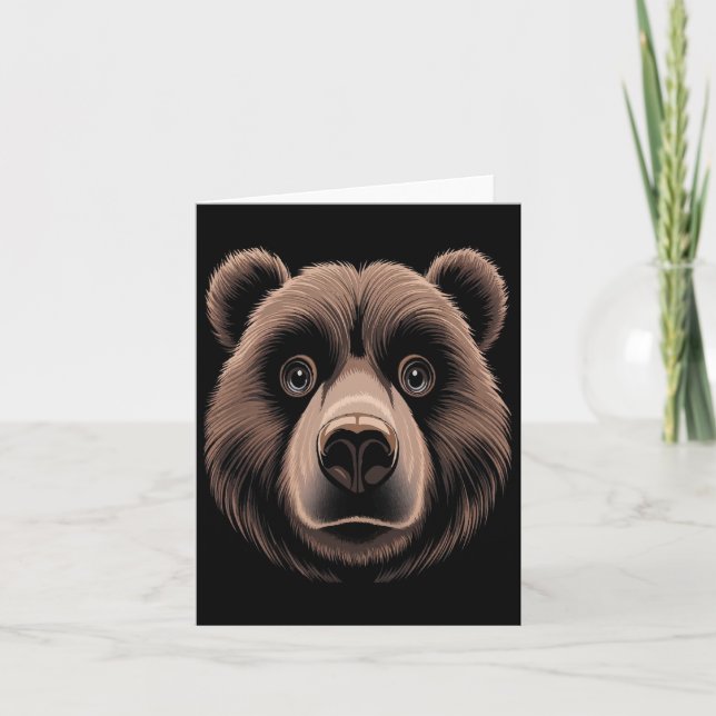 Carte Costume Halloween Visage de l'ours Brown Ours Anim (Devant)