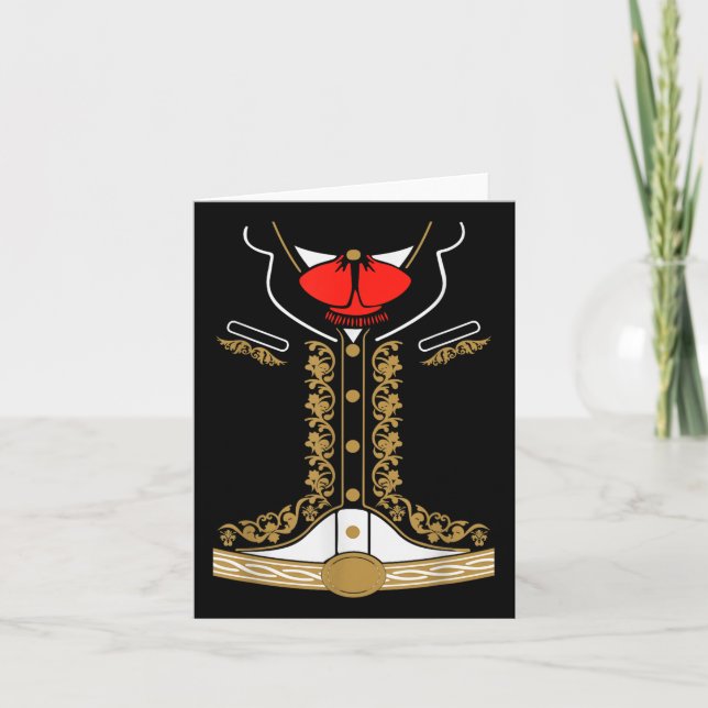 Carte Costume Mariachi Mexicain Charro Pour Cinco De May (Devant)