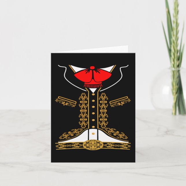 Carte Costume Mexicain Mariachi Charro Pour Le Cinco De  (Devant)