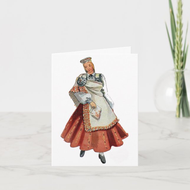 Carte Costume Nica de Tradtitional de Latvian (Devant)