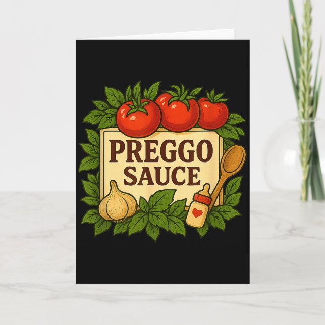 Carte Costume Sauce Preggo Annonce de Grossesse Drôle  (Devant)