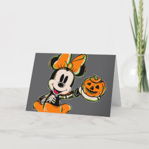Carte Costume squelette vintage Minnie Mouse