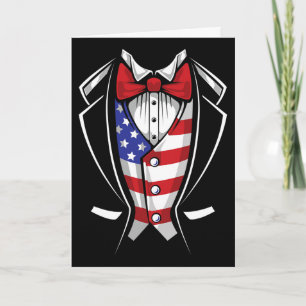 Carte Costume Usa Smoking Patriotique 4 Juillet Drapeau 