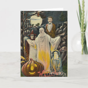 Carte Costumes d'Halloween Éffrayants vintages