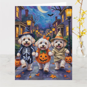 Carte Costumes d'Halloween pour Bichon Frise allant cher