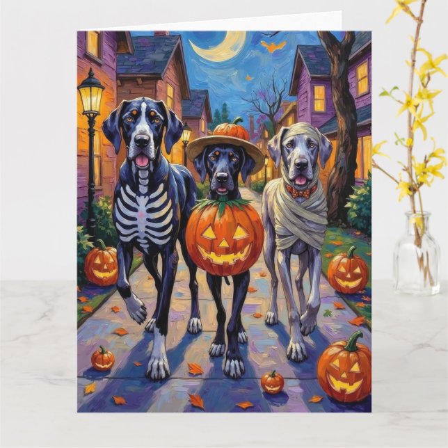 Carte Costumes d'Halloween superbes à la queue ou au tra (Fleur jaune)