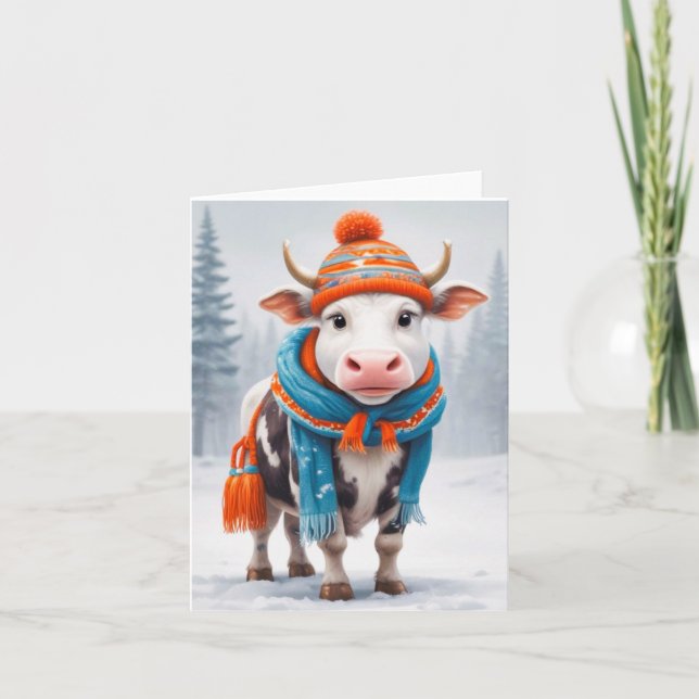 Carte Cosy Cow Winter (Devant)