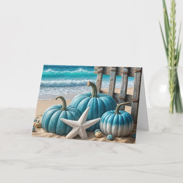 Carte Côte Bleue Citrouilles d'automne pour Anniversaire (Devant)