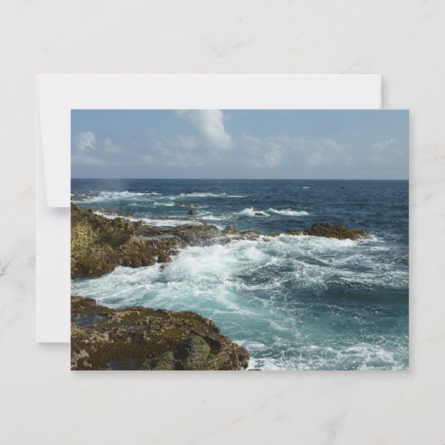 Carte Côte rocheuse d'Aruba et océan bleu (Devant)